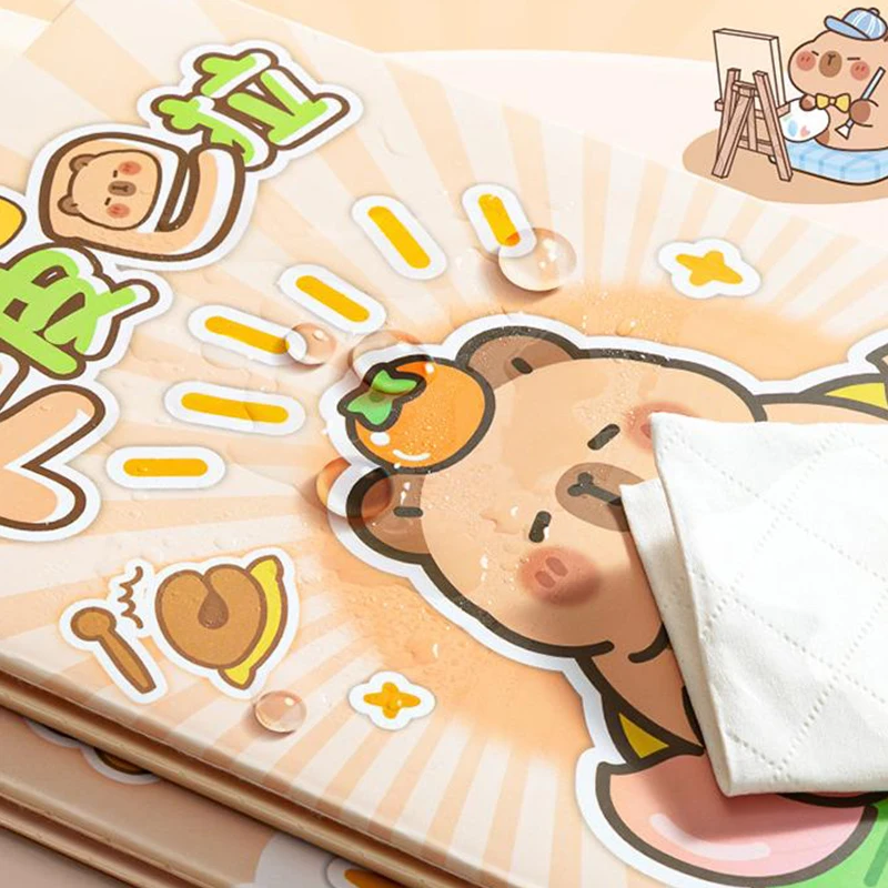 4Pcs Cartoon Capybara Tasche Bücher Tragbare Mini Notebook Kawaii Handbuch Student Verdickt Notebook Student Schreibwaren Geschenke