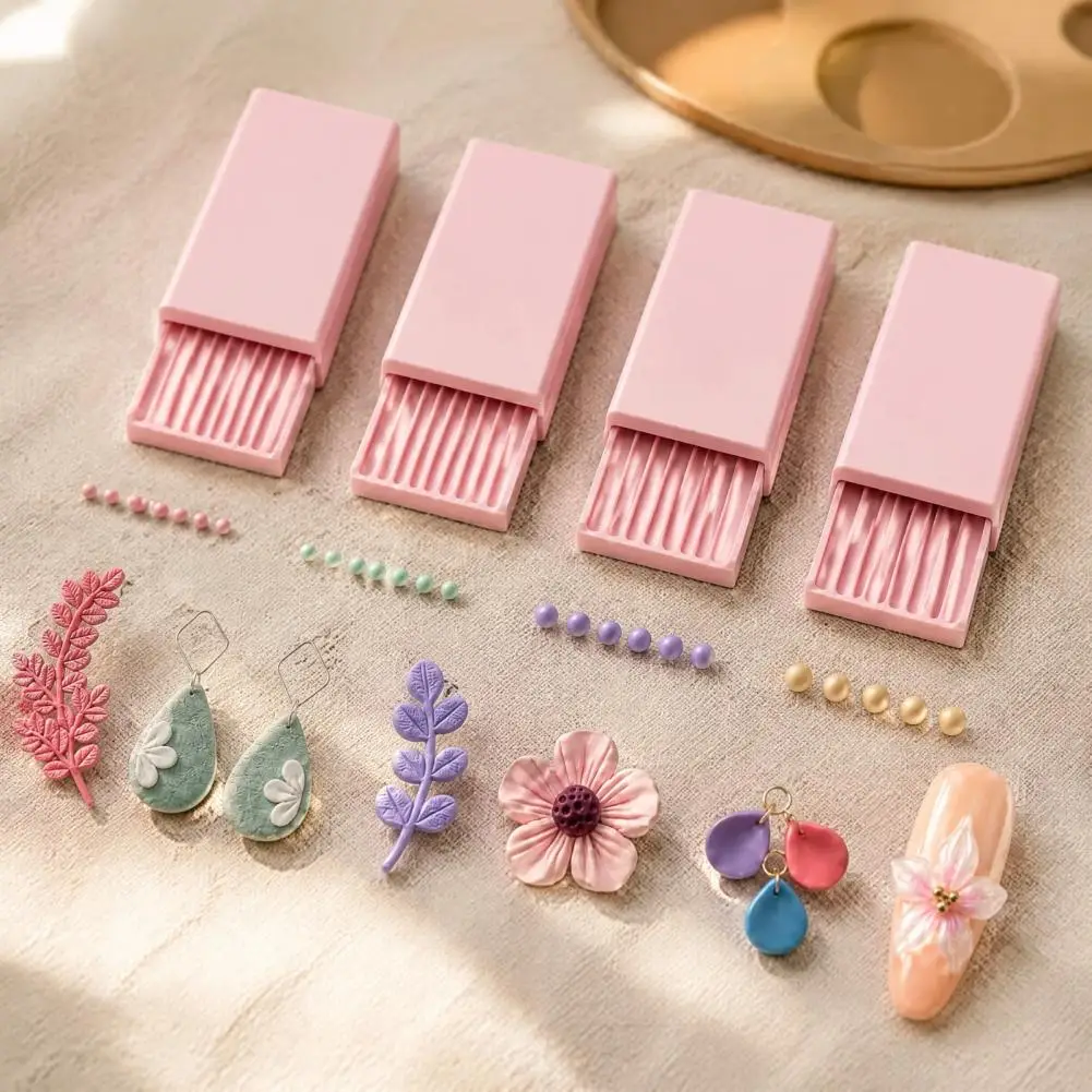 Polymer Clay Ball Mold Miniature Decor Clay Tool 4pcs 3d Print Clay Gel Ball Maker Tools Nail Art Bead Rollers Sphere for Gel