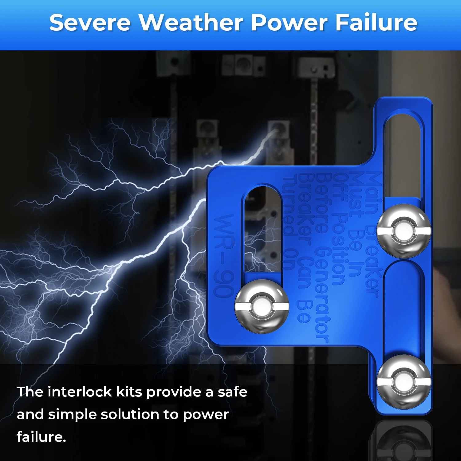 A Set Blue WR-90 Generator Interlock Kit , Eaton / Cutler Hammer 100 amp panel