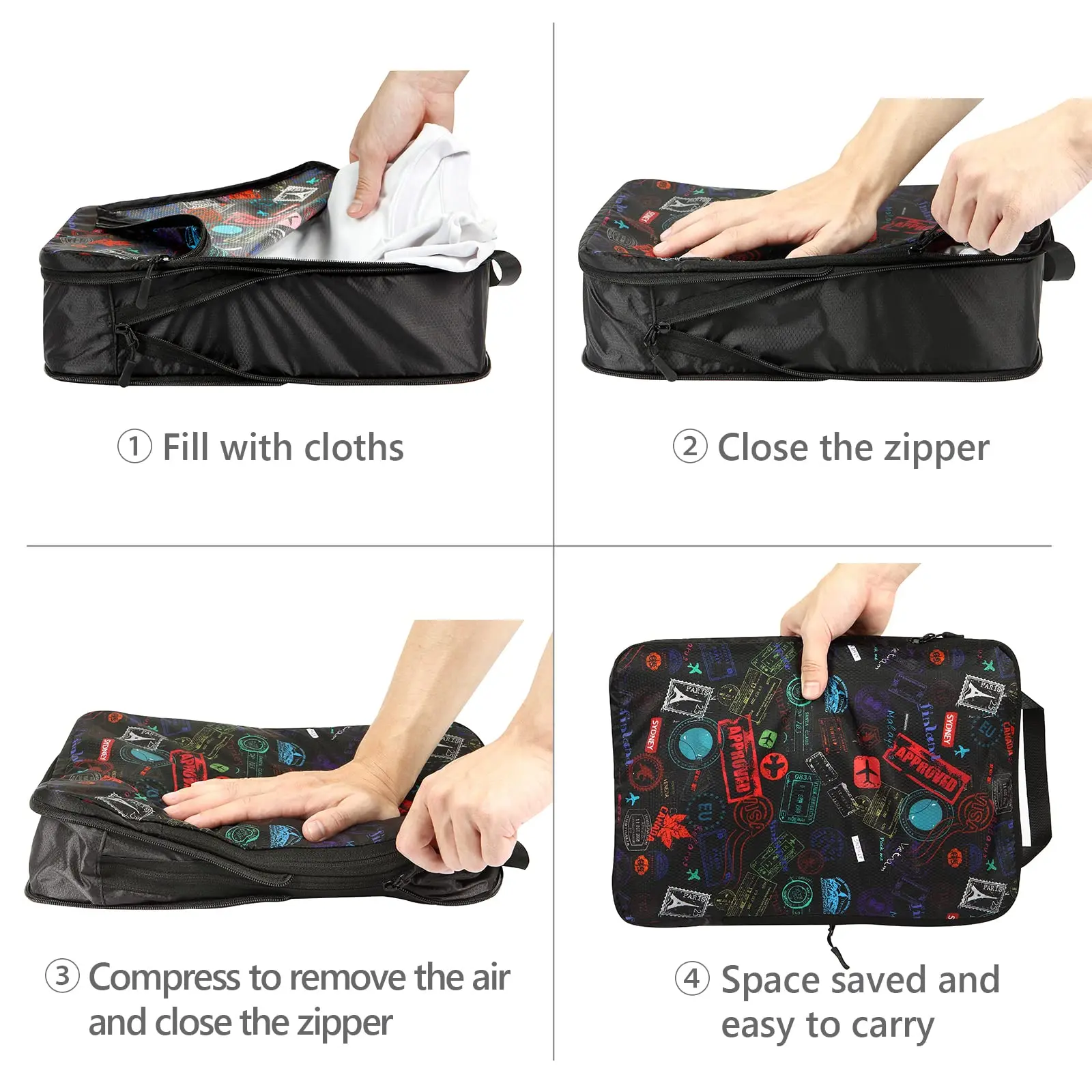 Travel Compression Packing Cubes Luggage Organizer Accessories Extensible Storage Bags Travel Pouch Foldable Suitcases Shoe Bag