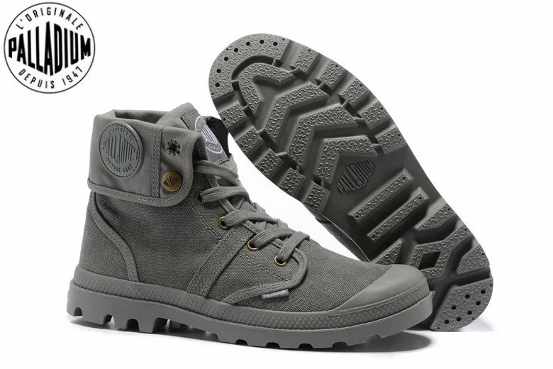 Outdoor Leisure PALLADIUM Pallabrouse Grey Sneakers Men High-top Ankle Boots Canvas Casual Shoes Men Casual Shoes Eur 36-45