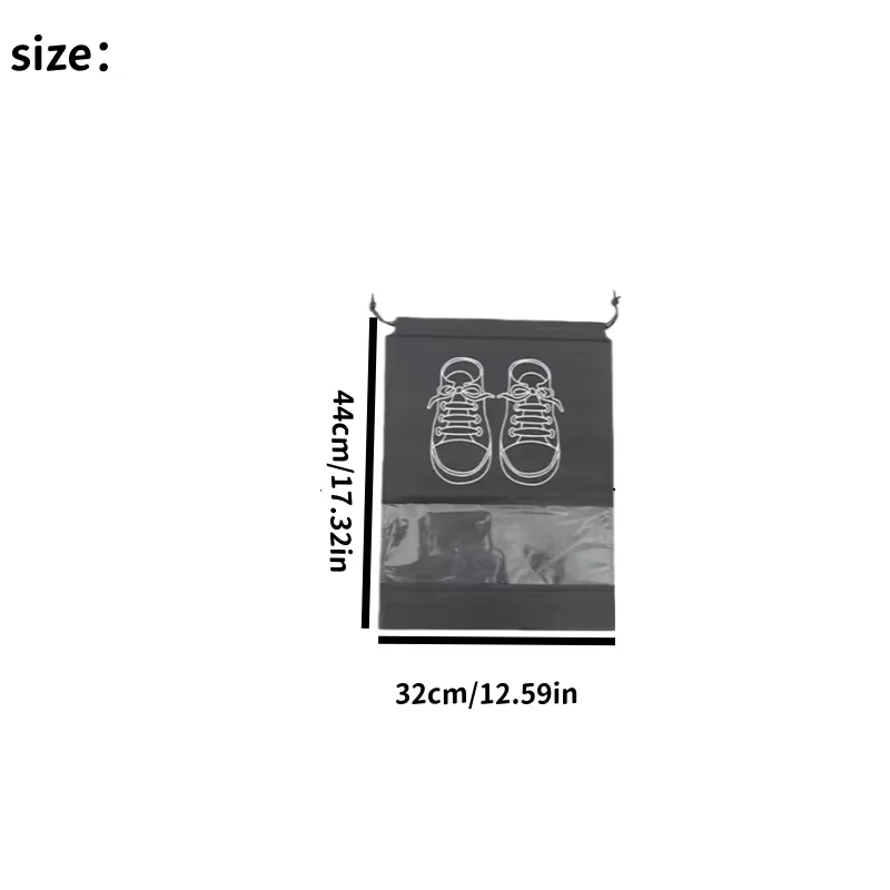 5pcs Shoe Storage Bags - Non-Woven Dustproof Travel Shoe Organizer Bags with Drawstring Closure