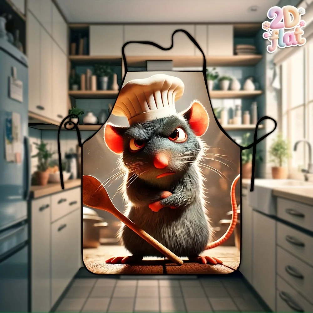 

1 Piece of Ratatouille Movie Cartoon Pattern Apron, Perfect for Crafting , Chef Waiter Cafe Barbecue Restaurant Apron