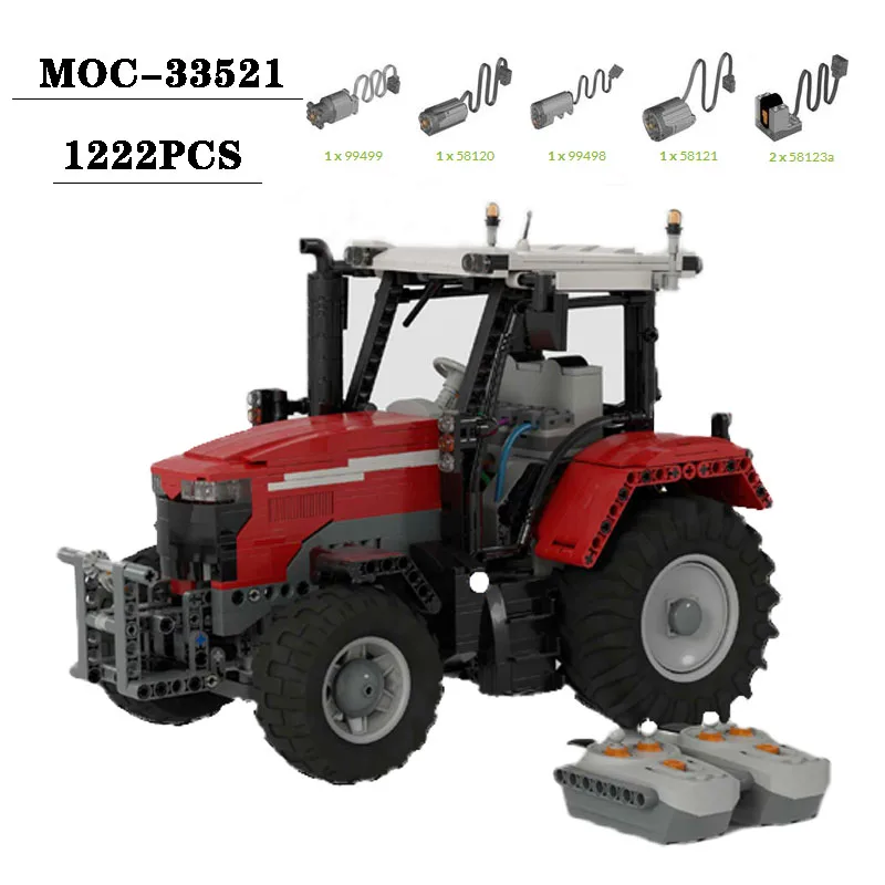 Building Block MOC-33521multifunctional Agricultural Vehicle Tractor Grab Truck Assembly Model Toy Adult and Child Birthday Gift