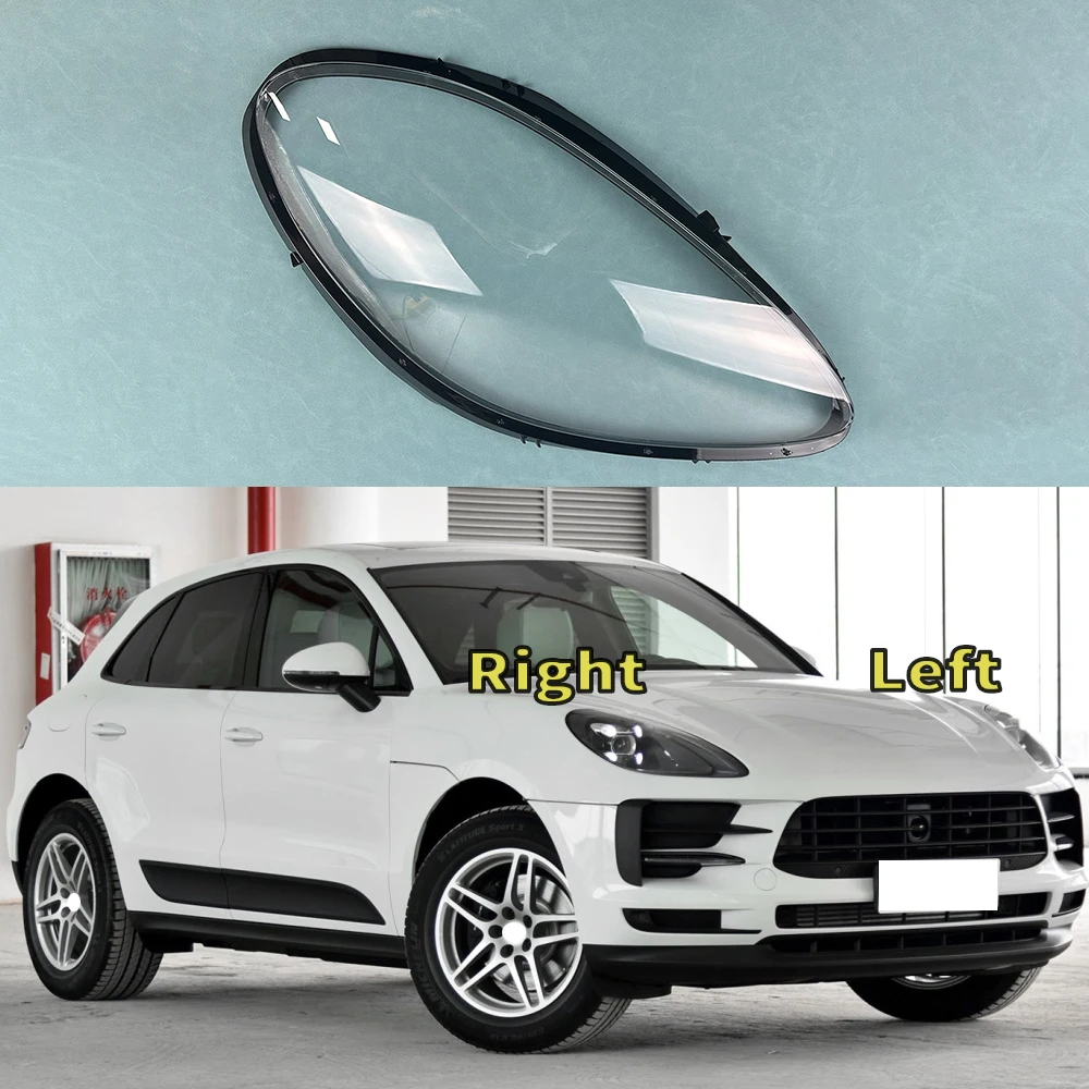 For Porsche Macan 2018 2019 2020 2021 2022 2023 Headlight Housing Shell Lamp Shade Lens Transparent Headlamp Cover Plexiglass