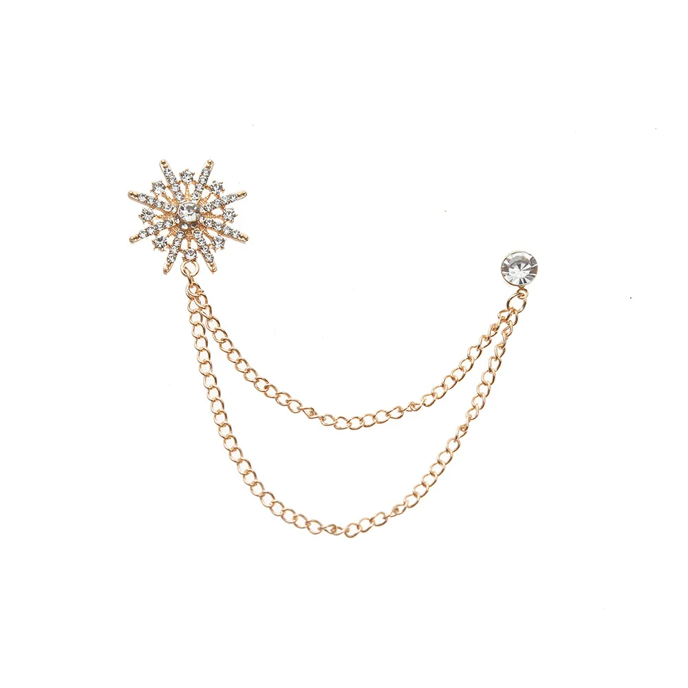Vintage Rhinestones Shawl Chain Clips Sweater Cardigan Collar Holders Pins for Men Women Suit Dress Jewelry Clothing Accessories