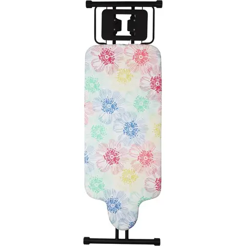 Grande asse da stiro con binario sospeso e supporto in ferro: 63 pollici di lunghezza fino a 20 pollici di larghezza (copertura con motivo floreale)