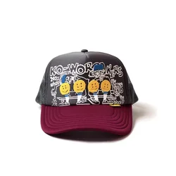 21AW KAPITAL Kazuhiro Hirata two-color graffiti print stitching adjustable peaked baseball cap