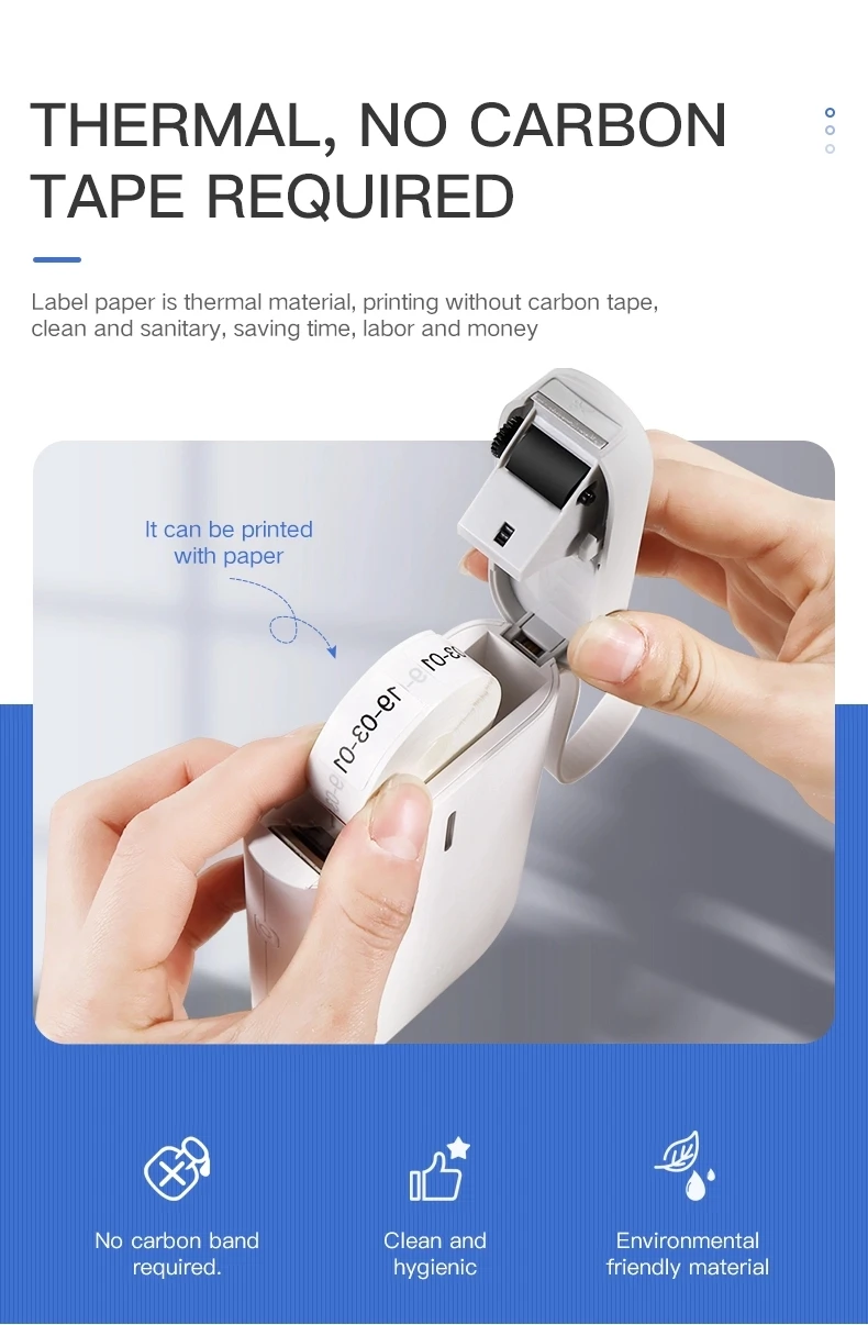 Niimbot D11 D110 D101 Label Paper White Sticker 12*50mm 15*30mm 12*40mm Thermal Waterproof Printing for Official Label Maker