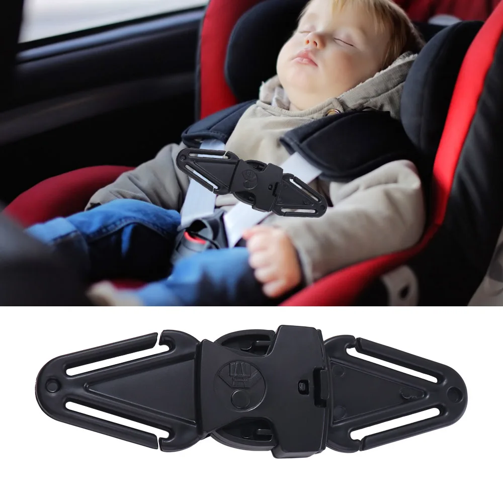 

2PCS Black Child Seat Buckle Adjustable Fixer Adjuster Shoulder Belt Positioning Buckle Automobile Safe Lock Car Seat Belt Clip