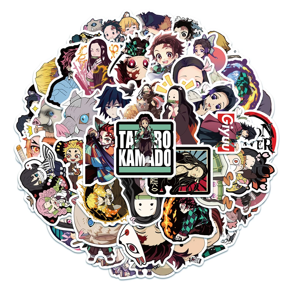 50/100PCS Ghost Slayer Kreative Graffiti Aufkleber Klassische Anime Aufkleber Telefon Skateboard Tassen Schreibwaren Boxen DIY Aufkleber
