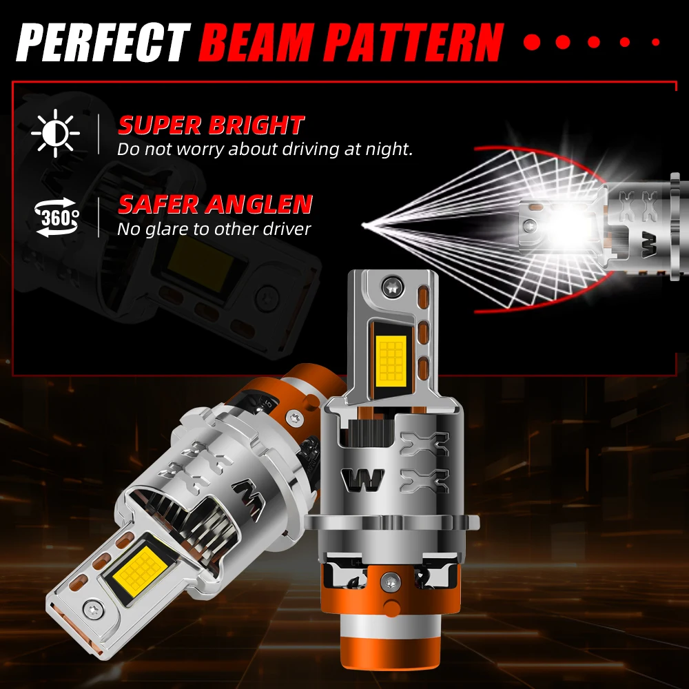 20000LM  High intensity 3570 Chips Auto Head Lamps 6000K D4S D4R Car LED Headlight Bulbs DC12V-24V