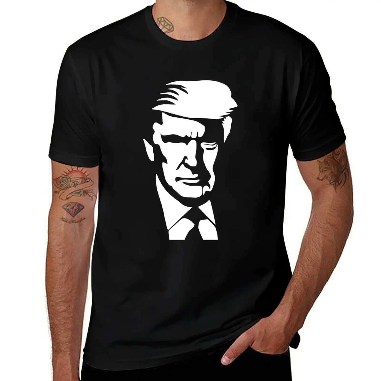 President Donald Trump Silhouette T-Shirt summer tops valentines boutique clothes boys whites summer shirt oversized t shirt men