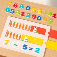 Montessori Addition And Subtraction of Numbers Math Toys For Toddlers Color Cognition Learning Board Toys Wooden Counting Game