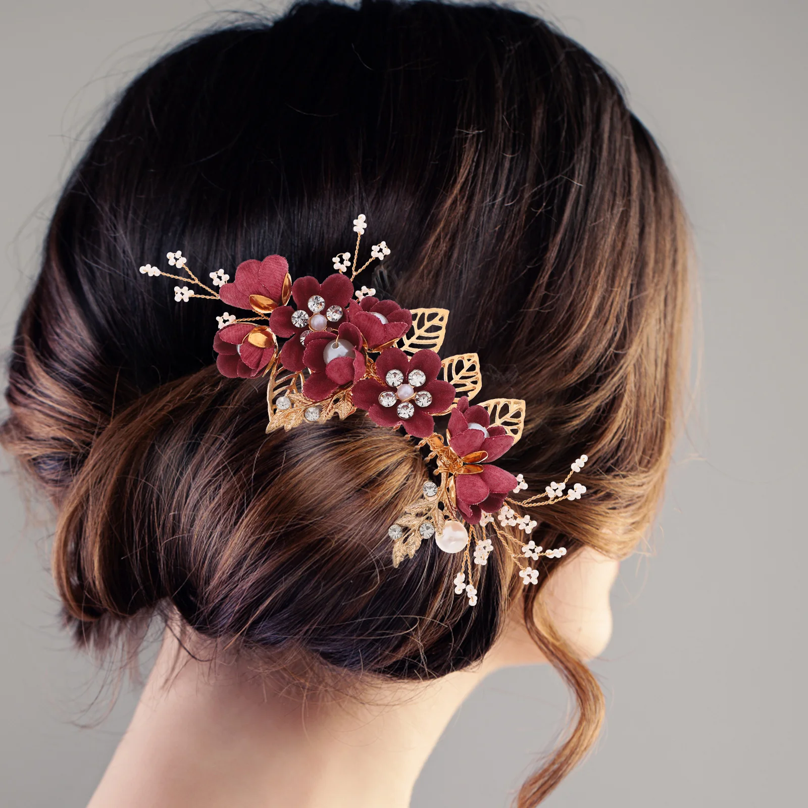 

Flower Hair Comb Pin Bridal Wedding Accessories Elegant Gorgeous Design Hairstyle Unique Charm Delicate Look Hair Tools