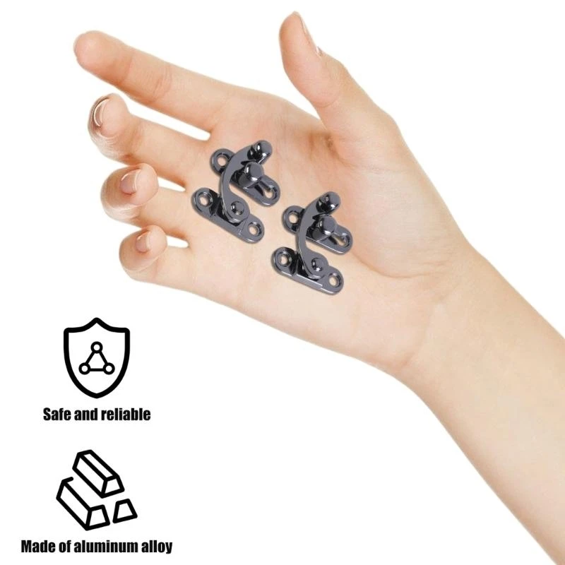 

Hook Latches for Cabinets & Gift Jewelry Box Featuring Swing Arm Designing 2pcs