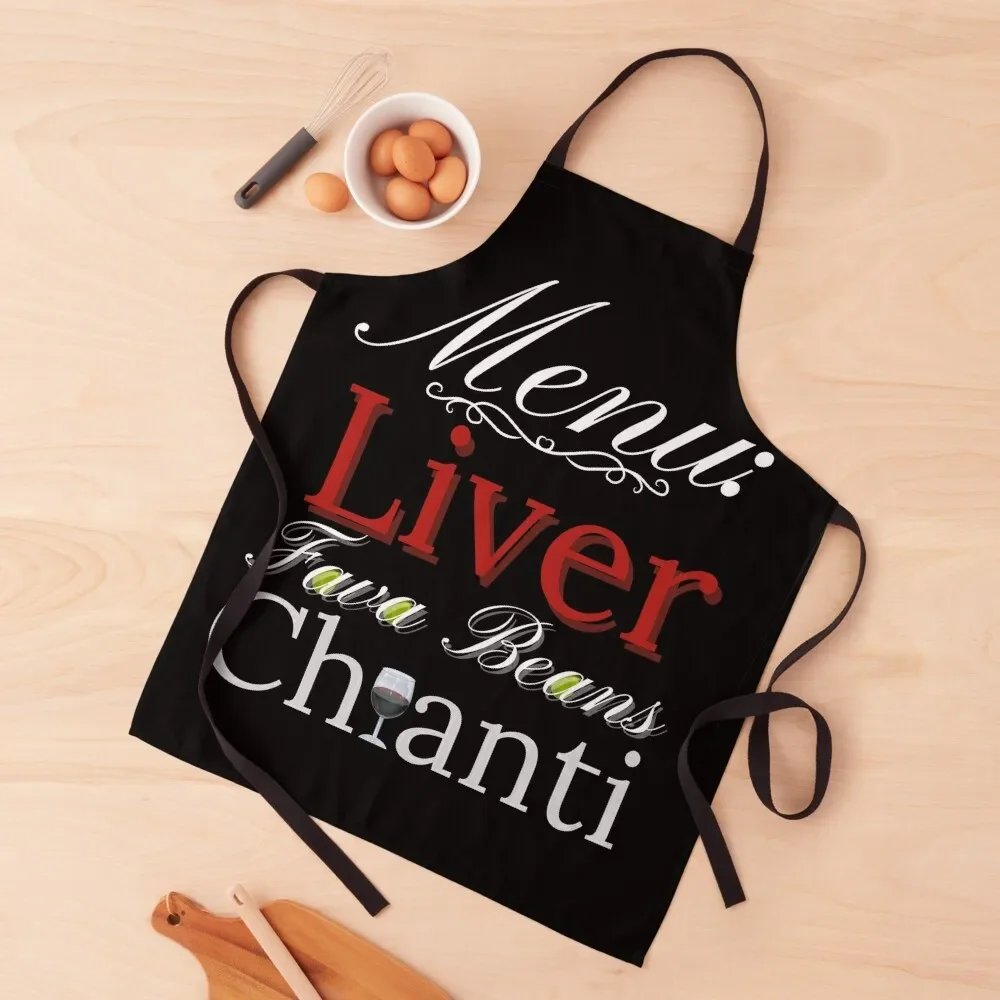 Liver, Fava Beans, and a Nice Chianti- Lecter Apron cooks clothes Chef Uniform Women Apron