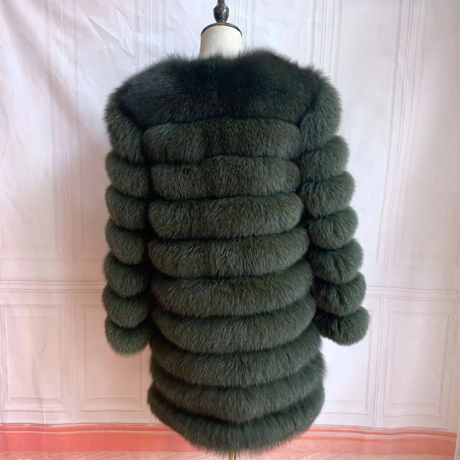 NEW 4in1 Real Fox Fur Long Coat Winter Coat for Women Jackets Vest Winter Outerwear Women Fox Fur Coat High Quality Fur Clothes