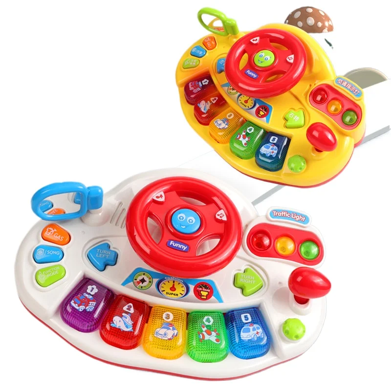

Fun sound and light buttons, early education electronic organ, multi-function simulation simulation children's steering wheel to