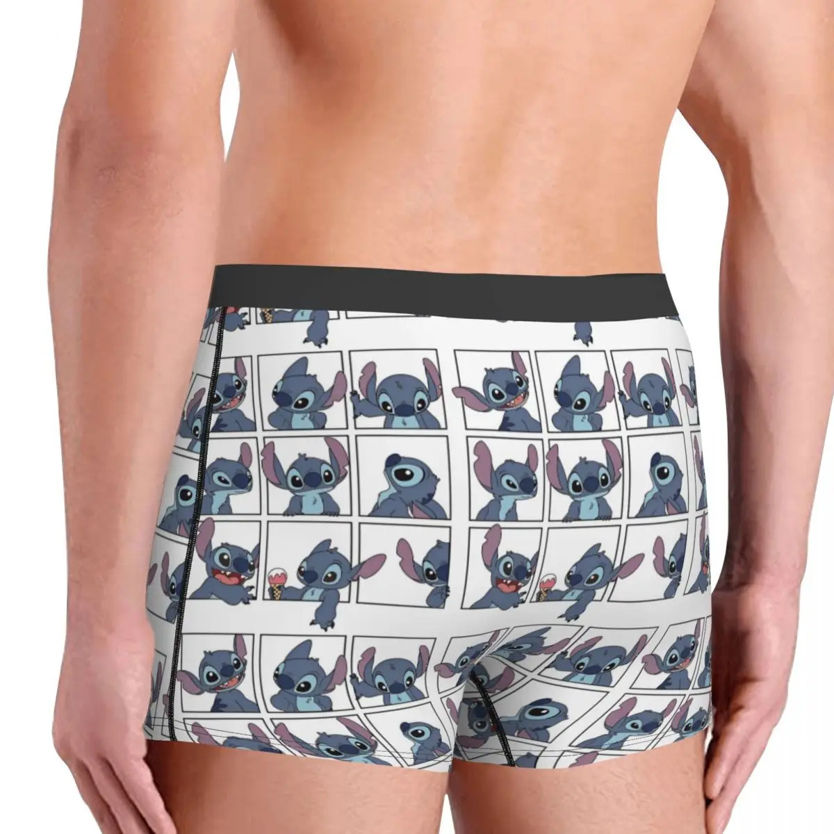 Cueca Boxer Respirável Masculina, Ultra Macia, Roupa Interior Cartoon, Imprimindo, Novidade, Emoções de Ponto, Fofa