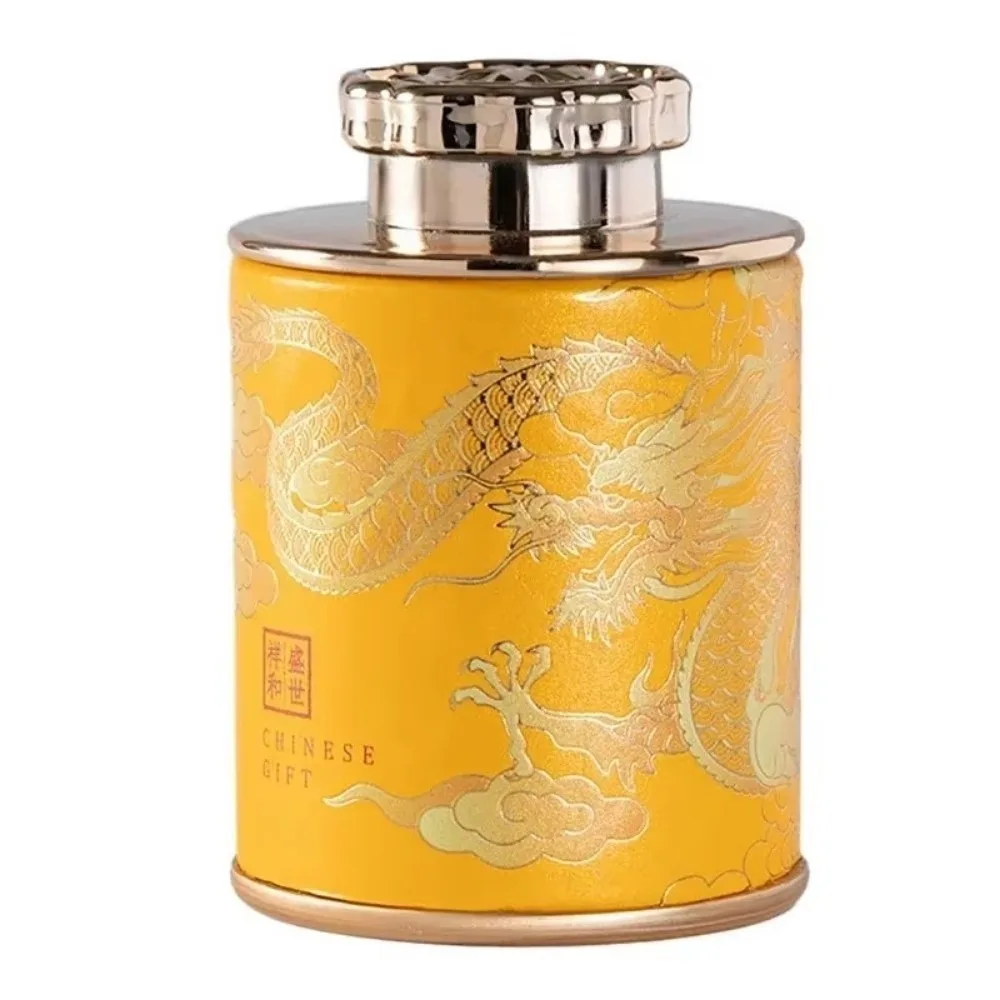 Portable Sealed Tea Canister Travel Mini Empty Can Chinese Style Dragon Print Home Packaging Box Tea Storage Canisters