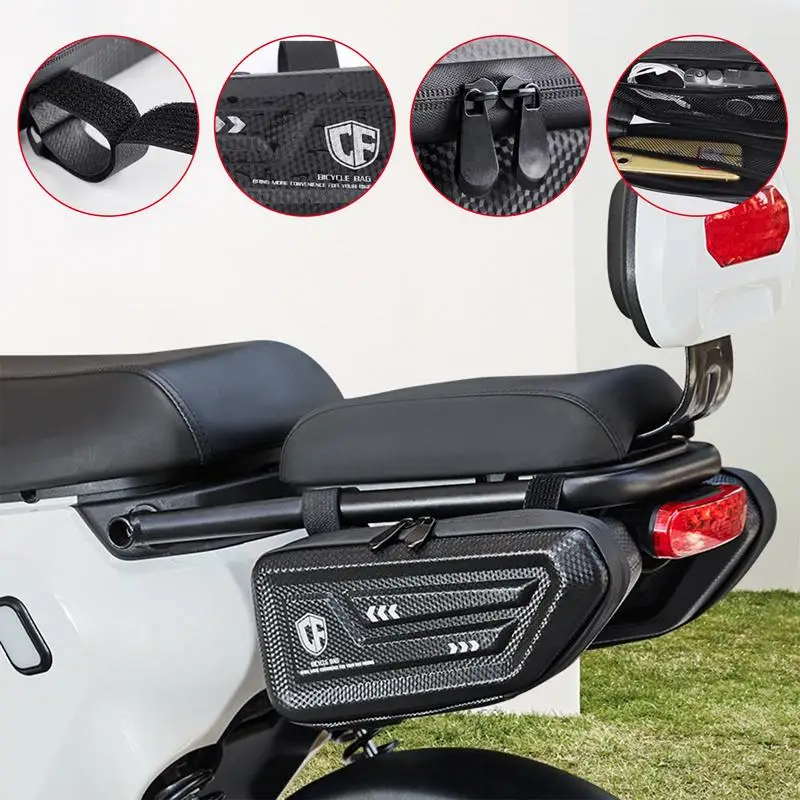 

Motorcycle Saddlebags 1 Pair Waterproof Triangle Bag 2L Pu Eva Material Saddle Bags For Motorcycles Storage Organization Tool