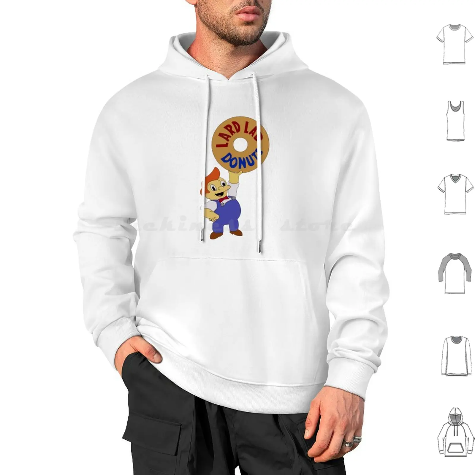 Lard Lad Donuts Hoodies Long Sleeve The Homer Bart Funny Cartoon Lisa Meme Marge Springfield Tv Homer Bart