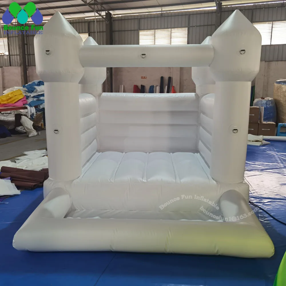 8x10ft Commercial Mini Kids Moon Bouncy Castle Inflatable Bouncer Luxury Toddler White Wedding Bounce House With Ball Pit