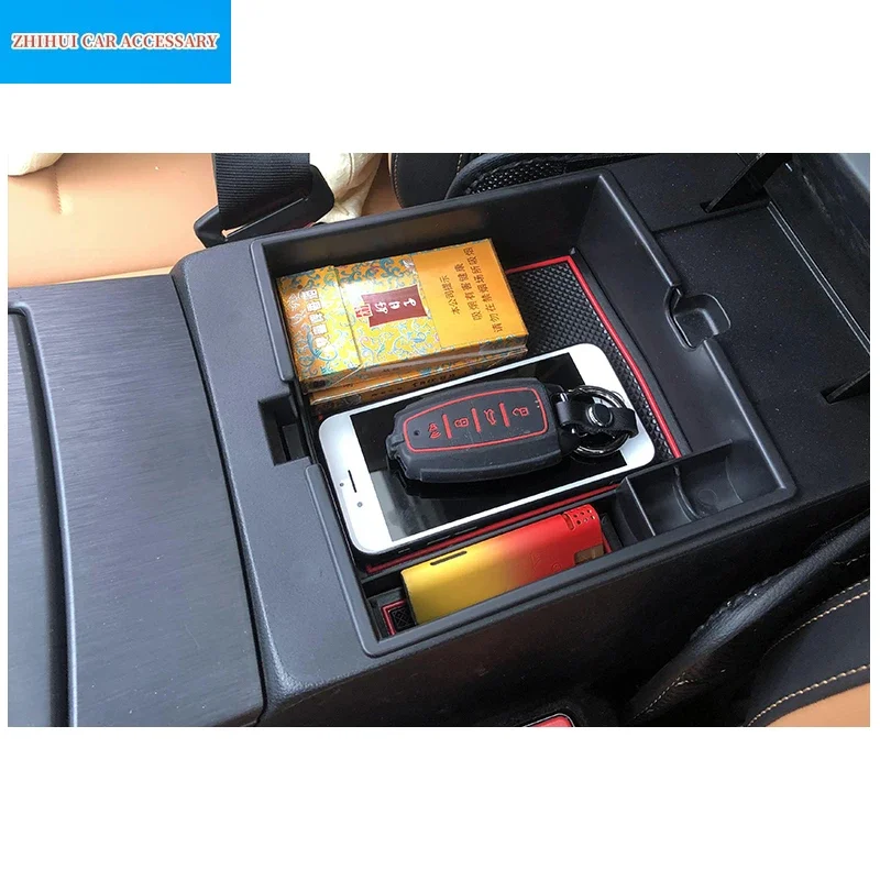 Car Styling Interior Armrest Storage Box Cover Sticker For GWM Haval Jolion 2023 2022 2021 ABS Plastic Cover Sticker Accessories