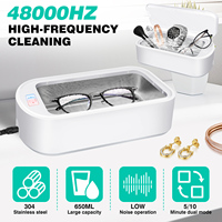 Ultrasonic Cleaner Machine 48000Hz, Portable Ultrasonic Jewellery Cleaner Glasses Cleaner for Cleaning Jewellery Rings Glasses