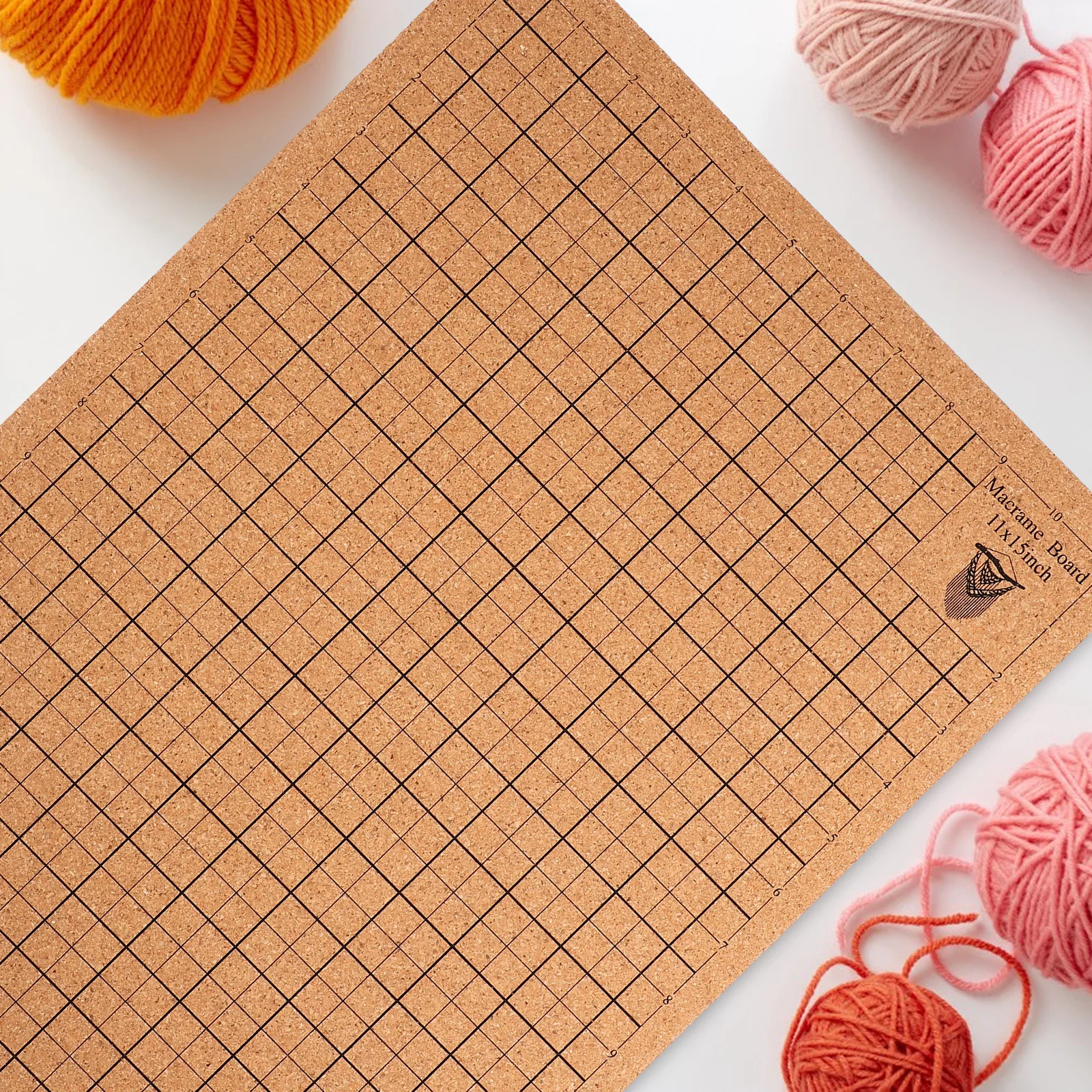 

DIY Macrame Board 12x16inch Grid Knotting Wood Bracelet Project Woven Supplies Cork Soft Portable Reusable Sturdy