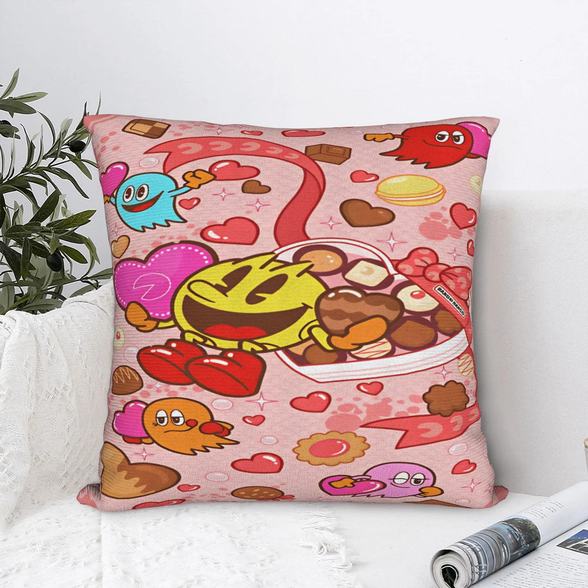 Pac-Man Pillow Case  Square Pillow Cover For Living Room Bed Chair Novelty Pillowcases