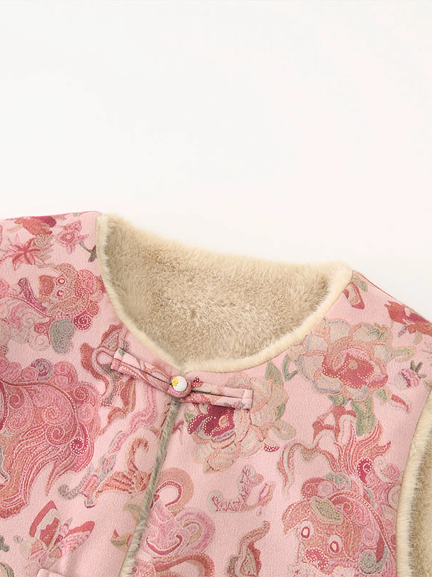 Etam Pink Chinese Sle Double-Sided Wearable Thiened Women's Vest Winter New Arrival Young Faion Fce-Lined Outerwear