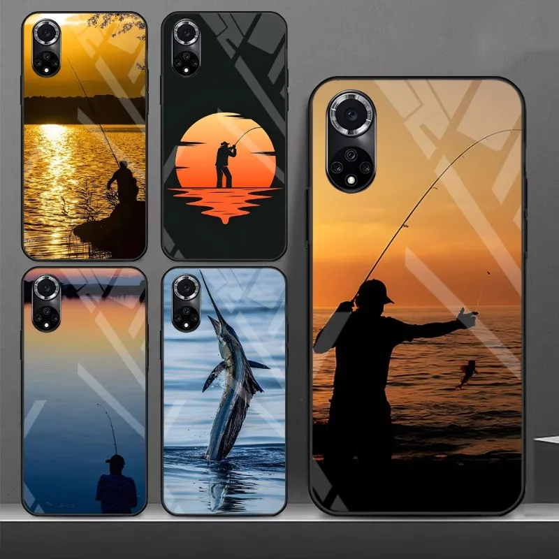 Fishing Fisherman Phone Case For Samsung A 52 70 71 72 81 91 E S 4G 5G 33 20 S 12 10 21 22 13 30 31 32 40 42 50 51 Glass Cover