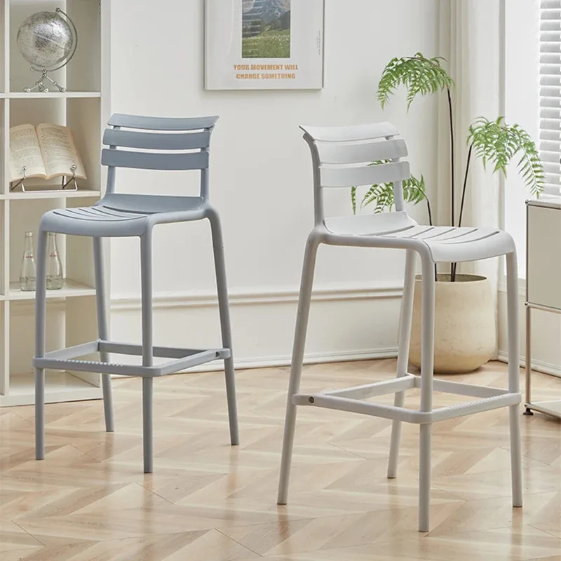 White Make Up Counter Bar Stools Nordic Kitchen Library Modern Reception Bar Chair High Set Tabourets De Bar Home Furniture