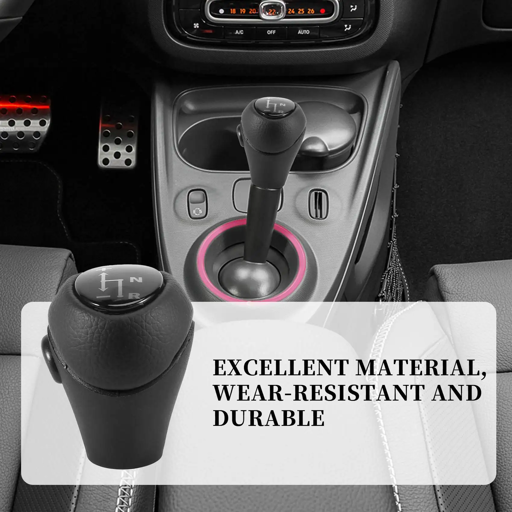 Gear Knob Automatic Knob Black for Smart Fortwo 450 451 1998-2014 Smart Roadster 452 2003-2006 Gear Head Case SleeveJAS