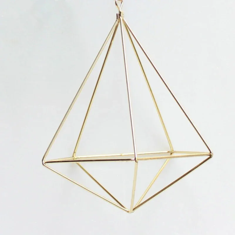 Air Plant Flower Decoration Design Metal Hanging Geometric Shape Basket Home Garden Outdoor Hanger Holder Bracket