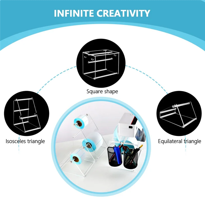 A88ZYAN ラベルロールホルダー アクリル製 ロール用、ファンフォールドラベル デスクトップ用 サーマルプリンター用