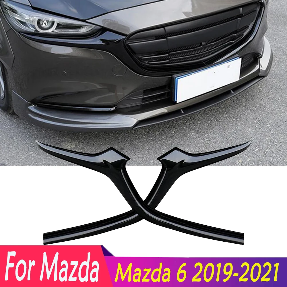 For Mazda 6 2019-2021 High Quality Car Grille Trim Strip Front Bumper Full Star Racing Grills Cover Body Kit Accessories