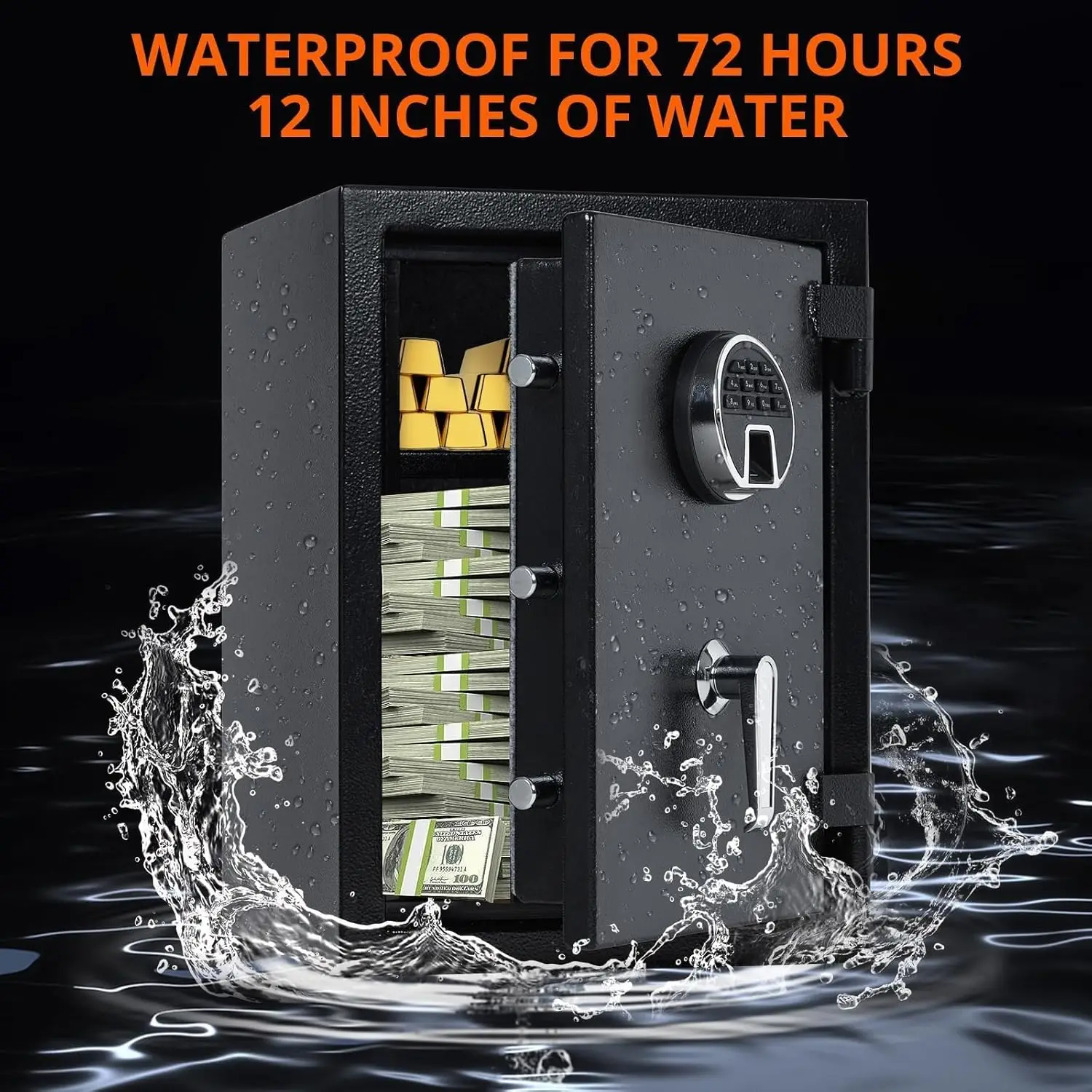 2 Cubic Feet Fireproof and Waterproof Safe Box with keypad Lock, Digital Home Safe for Cash Documents Jewelry Valuables, 13.7"W