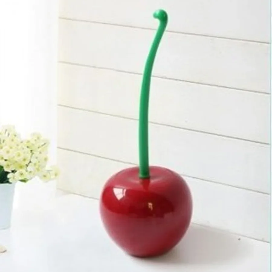 Household Toilet Brush Long Handle Soft Hair Creative Lovely Cherry Shape Toilet Brush Bathroom Accessories Cleaning Brush