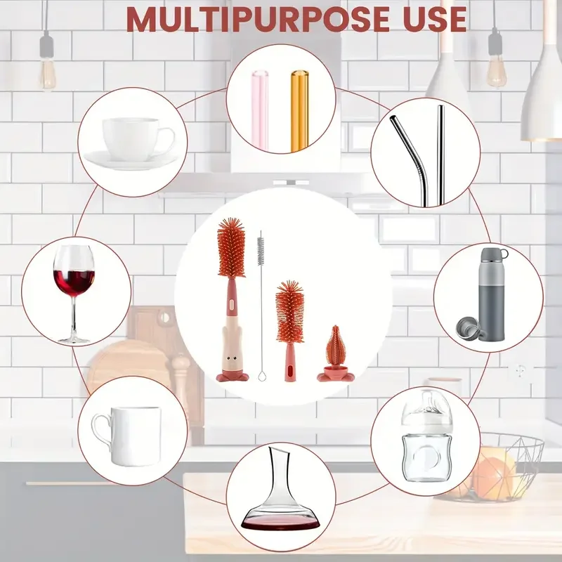 3-in-1 Silicone Bottle and Nipple Brush Set 3