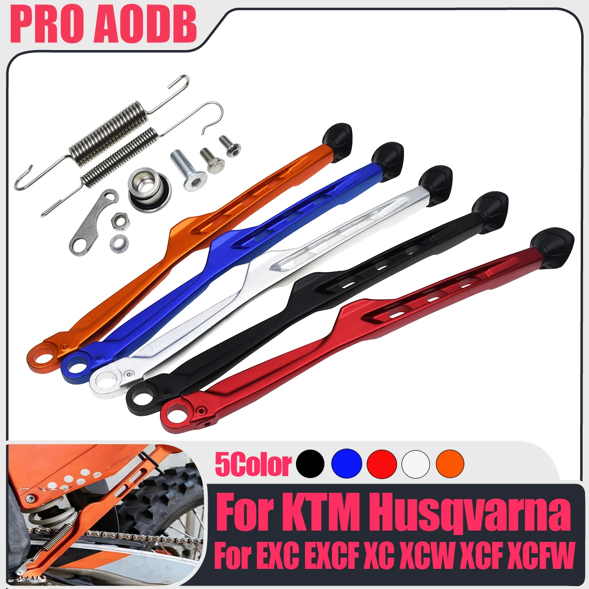 

For Husqvarna TE TX FX FE 2023-2024 Kickstand Side Stand+Spring Kit For KTM 150 250 300 350 450 500 EXC 300 EXCF XC XCF Six Days