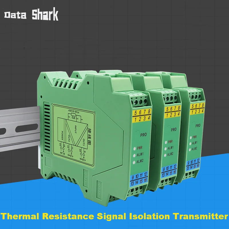 

Pt100 to 4 20ma converter 3 ways isolation RTD signal conditioner 220VAC PT100 signal isolator splitter 0-10v