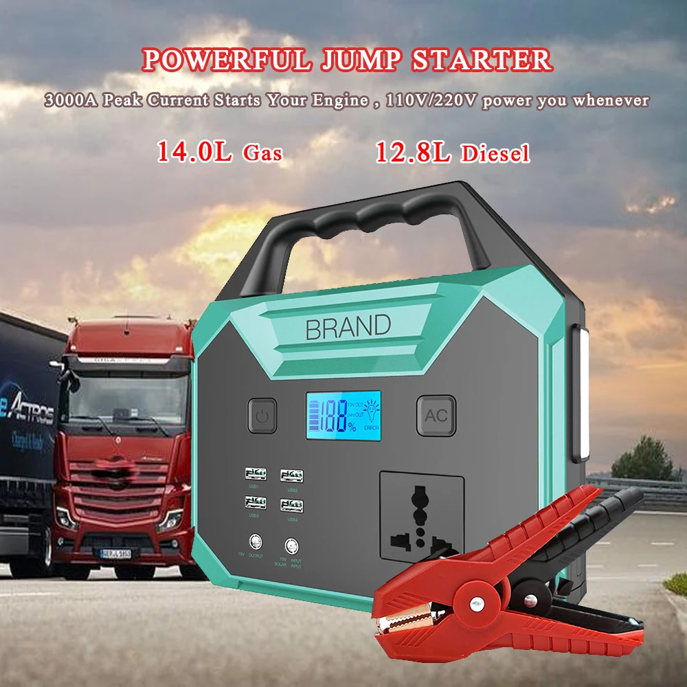 25000mAh Jump Starter Portable Power Bank Car Battery Booster 12V Auto Starting Device for Petrol Diesel 14L/12.8L Free Shipping