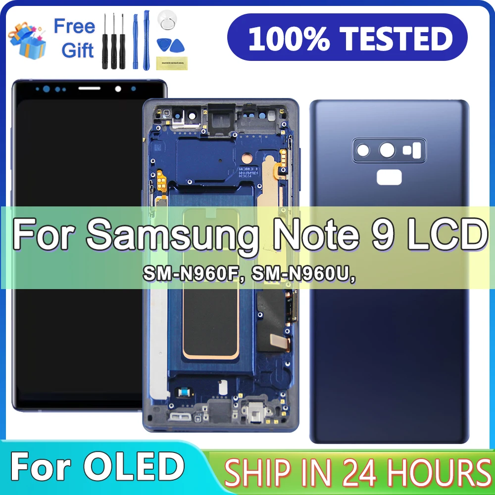 OLED Note9 Screen For Samsung Galaxy Note 9 Note9 LCD Display N960F N9600 Touch Screen Replacement Digitizer Assembly +Frame