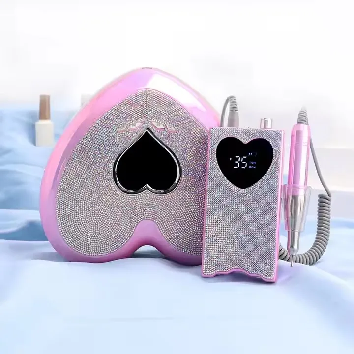 

96w High Power Heart Shape Diamond Nail Lamp Pink Light LED Nail Lamp Professional Fast Drying Gel Nail Lamp Dryer for