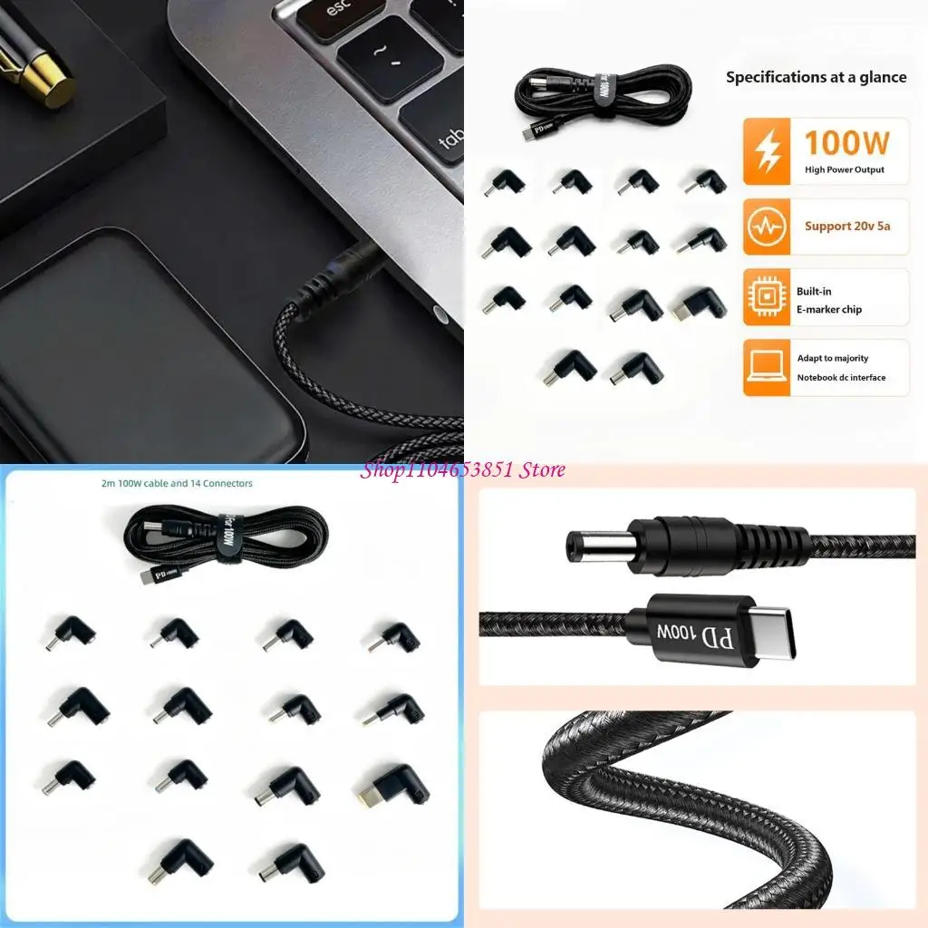 100WPD to Power Adapter 14 Tip Laptop Chargers Portable Design