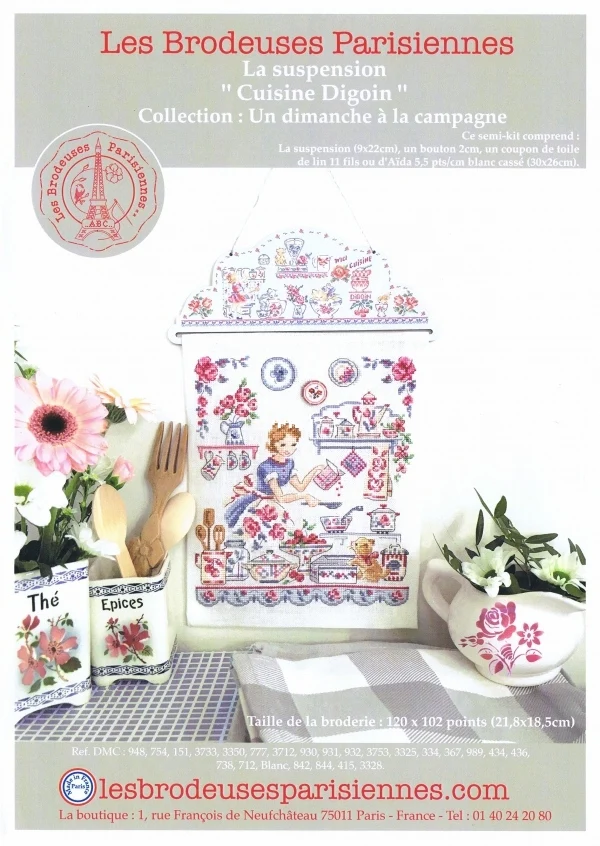 Mom's Kitchen 29-32 Embroidery Kits,Cross Ktitch Kits,Cotton Frabric DIY Homefun Embroidery Needle Work