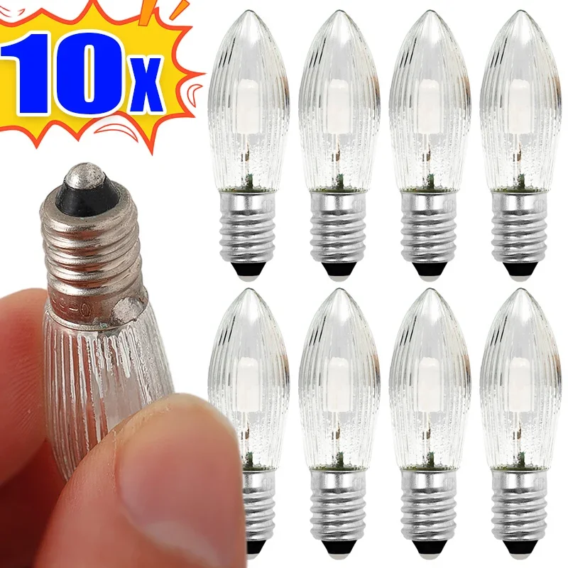 1/10PCS E10 LED Candle Light Replacement Lamp Bulbs for Light Chains 10V-55V AC for Bathroom Kitchen Home Decoration Indoor Lamp